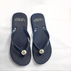 Lauren by Ralph Lauren Navy Blue Flip Flops
